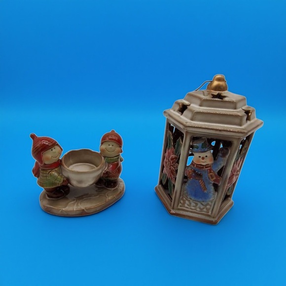 Yankee Candle Holder Ronnie Walter Christmas Kids and Kirkland Snowman Lantern - Picture 14 of 15